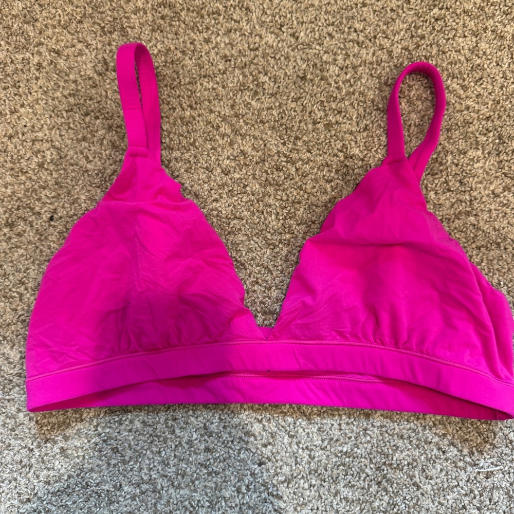 Skims Triangle Bralette Hot Pink Adjustable Straps Women Size XS